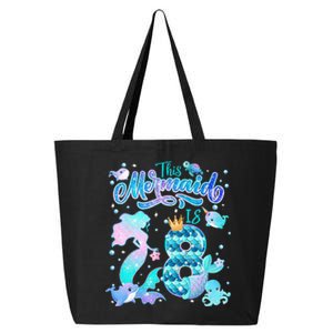 This Mermaid Birthday Girl 8 Year Old 8th Birthday Mermaid 25L Jumbo Tote