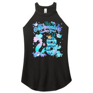 This Mermaid Birthday Girl 8 Year Old 8th Birthday Mermaid Women's Perfect Tri Rocker Tank