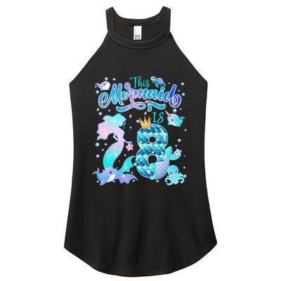 This Mermaid Birthday Girl 8 Year Old 8th Birthday Mermaid Women's Perfect Tri Rocker Tank