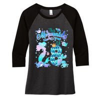 This Mermaid Birthday Girl 8 Year Old 8th Birthday Mermaid Women's Tri-Blend 3/4-Sleeve Raglan Shirt