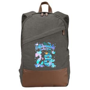 This Mermaid Birthday Girl 8 Year Old 8th Birthday Mermaid Cotton Canvas Backpack