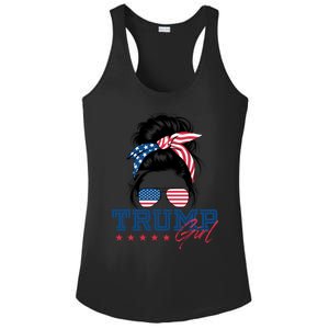 Trump Messy Bun Vote Trump 2024 Election Usa Flag Great Gift Ladies PosiCharge Competitor Racerback Tank