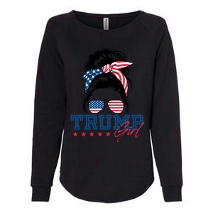 Trump Messy Bun Vote Trump 2024 Election Usa Flag Great Gift Womens California Wash Sweatshirt