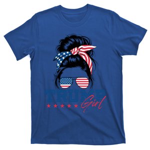 Trump Messy Bun Vote Trump 2024 Election Usa Flag Great Gift T-Shirt