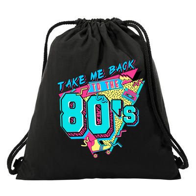 Take Me Back To The 80s Vintage Birthday Retro 80s Party Lover Drawstring Bag