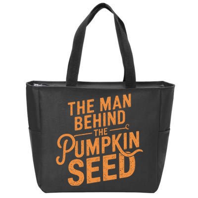 The Man Behind The Pumpkin Seed Halloween Pregnancy Zip Tote Bag