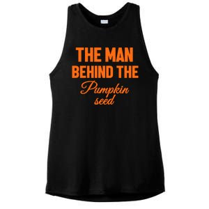 The Man Behind The Pumpkin Seed Halloween Pregnant Ladies PosiCharge Tri-Blend Wicking Tank