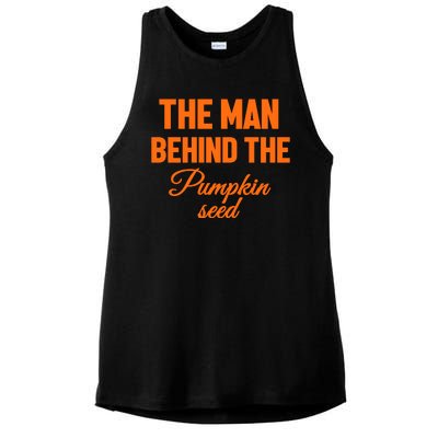 The Man Behind The Pumpkin Seed Halloween Pregnant Ladies PosiCharge Tri-Blend Wicking Tank