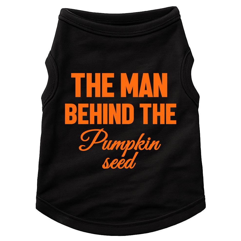 The Man Behind The Pumpkin Seed Halloween Pregnant Doggie Tank