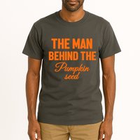The Man Behind The Pumpkin Seed Halloween Pregnant Tall T-Shirt