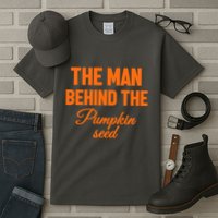 The Man Behind The Pumpkin Seed Halloween Pregnant Tall T-Shirt