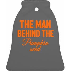 The Man Behind The Pumpkin Seed Halloween Pregnant Ceramic Bell Ornament