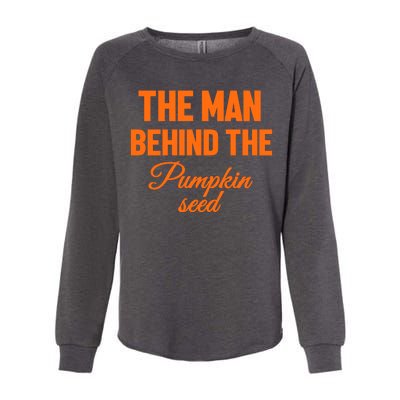 The Man Behind The Pumpkin Seed Halloween Pregnant Womens California Wash Sweatshirt