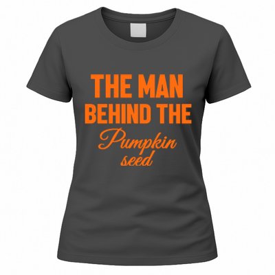 The Man Behind The Pumpkin Seed Halloween Pregnant Women's T-Shirt