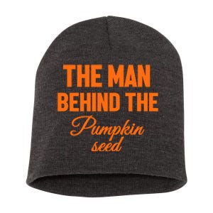 The Man Behind The Pumpkin Seed Halloween Pregnant Short Acrylic Beanie