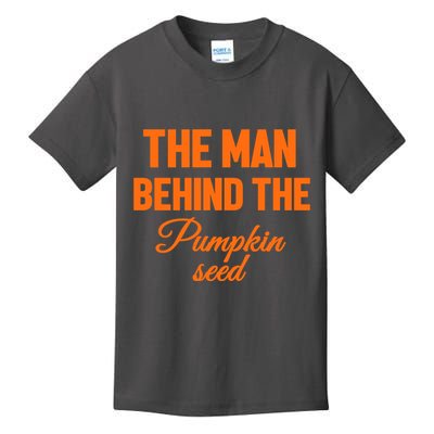 The Man Behind The Pumpkin Seed Halloween Pregnant Kids T-Shirt