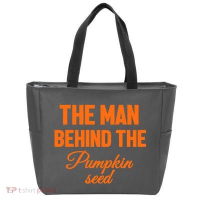 The Man Behind The Pumpkin Seed Halloween Pregnant Zip Tote Bag
