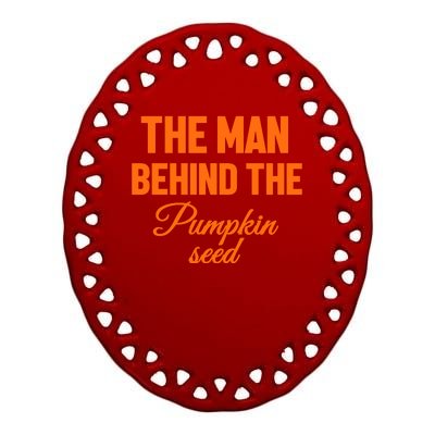 The Man Behind The Pumpkin Seed Halloween Pregnant Ceramic Oval Ornament