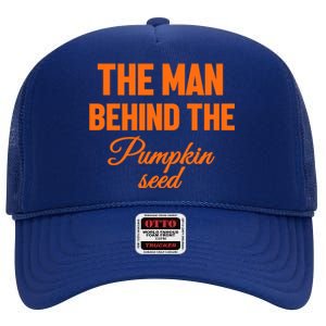 The Man Behind The Pumpkin Seed Halloween Pregnant High Crown Mesh Back Trucker Hat