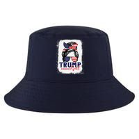 Trump Messy Bun Trump 2024 Election American Flag Cool Comfort Performance Bucket Hat