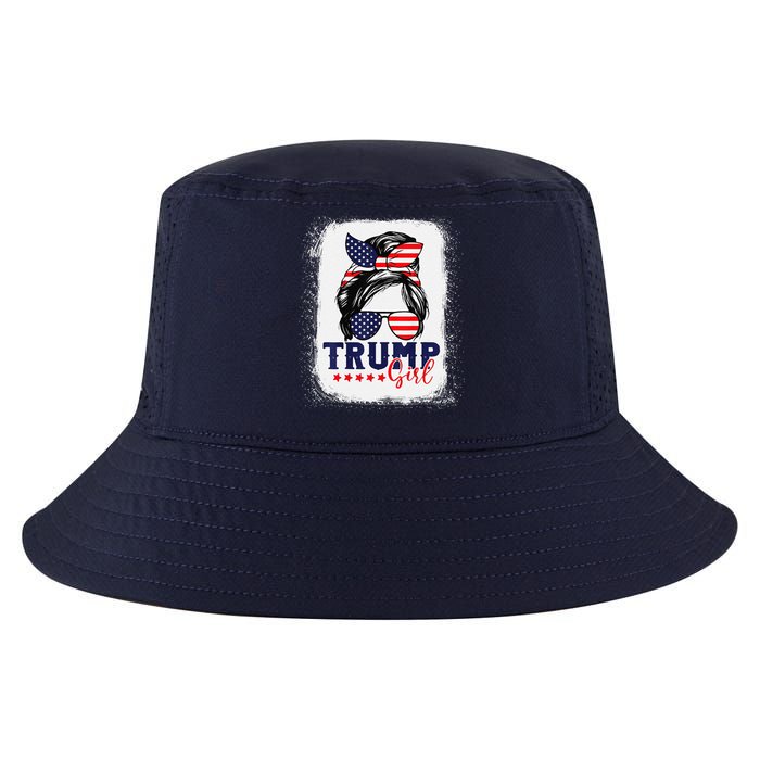 Trump Messy Bun Trump 2024 Election American Flag Cool Comfort Performance Bucket Hat