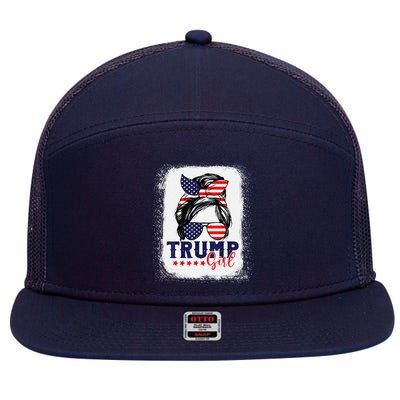 Trump Messy Bun Trump 2024 Election American Flag 7 Panel Mesh Trucker Snapback Hat