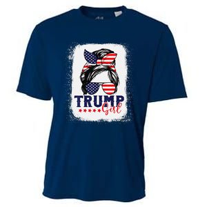 Trump Messy Bun Trump 2024 Election American Flag Cooling Performance Crew T-Shirt