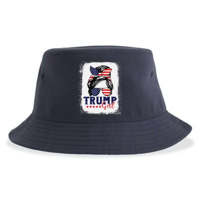 Trump Messy Bun Trump 2024 Election American Flag Sustainable Bucket Hat