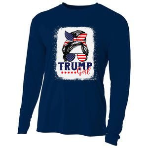 Trump Messy Bun Trump 2024 Election American Flag Cooling Performance Long Sleeve Crew