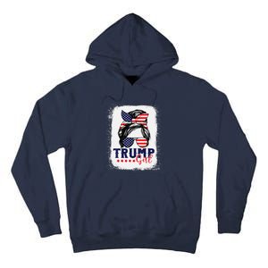 Trump Messy Bun Trump 2024 Election American Flag Tall Hoodie