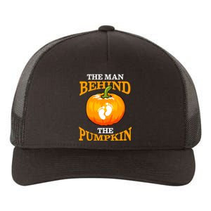 The Man Behind The Pumpkin Dad Soon Halloween Pregnancy Yupoong Adult 5-Panel Trucker Hat