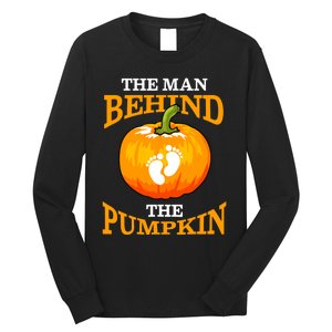 The Man Behind The Pumpkin Dad Soon Halloween Pregnancy Long Sleeve Shirt