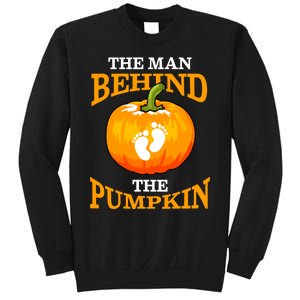 The Man Behind The Pumpkin Dad Soon Halloween Pregnancy Sweatshirt