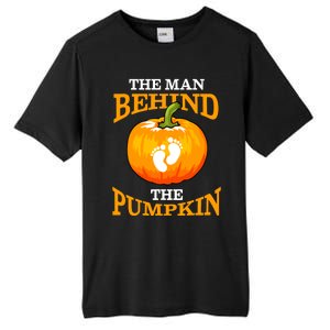 The Man Behind The Pumpkin Dad Soon Halloween Pregnancy Tall Fusion ChromaSoft Performance T-Shirt