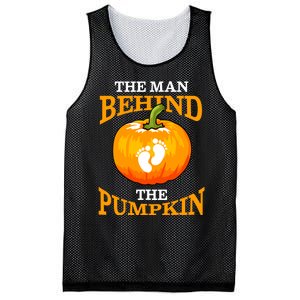 The Man Behind The Pumpkin Dad Soon Halloween Pregnancy Mesh Reversible Basketball Jersey Tank