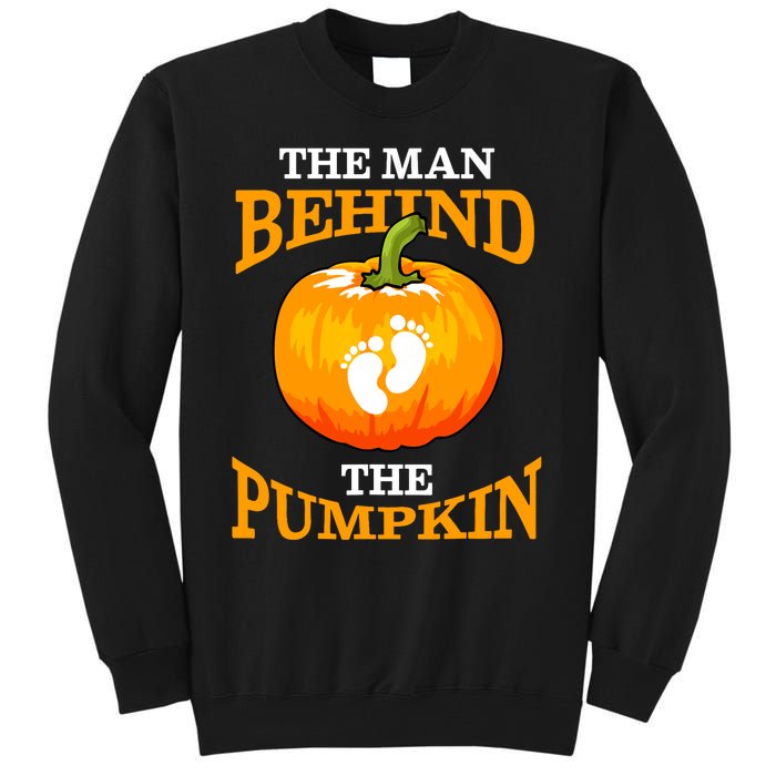 The Man Behind The Pumpkin Dad Soon Halloween Pregnancy Tall Sweatshirt