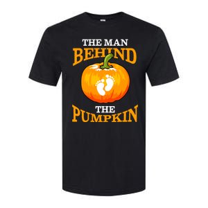 The Man Behind The Pumpkin Dad Soon Halloween Pregnancy Softstyle CVC T-Shirt