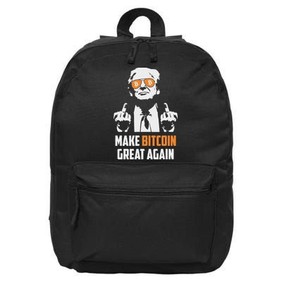Trump Make Bitcoin Great Again Funny Maga Pro Trump 16 in Basic Backpack