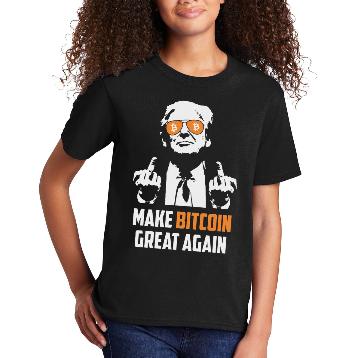 Trump Make Bitcoin Great Again Funny Maga Pro Trump Kids T-Shirt