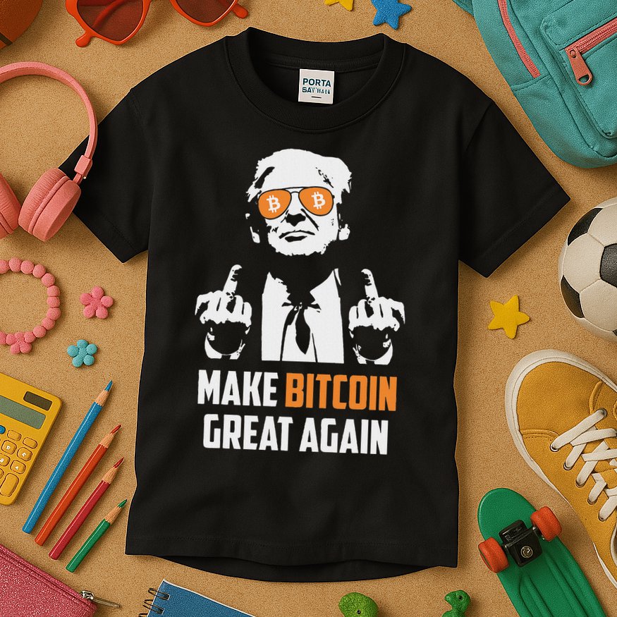 Trump Make Bitcoin Great Again Funny Maga Pro Trump Kids T-Shirt