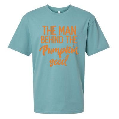 The Man Behind The Pumpkin Seed Halloween Pregnancy Sueded Cloud Jersey T-Shirt