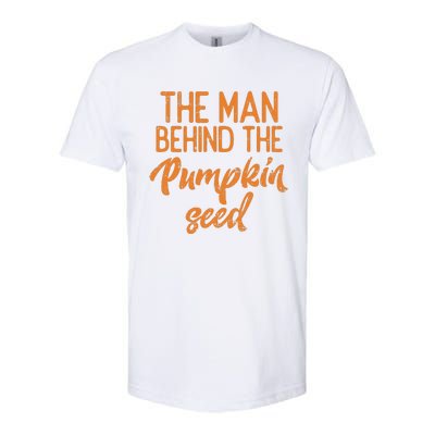 The Man Behind The Pumpkin Seed Halloween Pregnancy Softstyle CVC T-Shirt