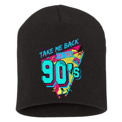 Take Me Back To The 90's Retro Old Funny Day Short Acrylic Beanie