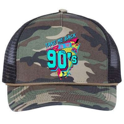 Take Me Back To The 90's Retro Old Funny Day Retro Rope Trucker Hat Cap