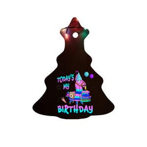 Todays My Birthday Llama Boy Girl Family Matching Party Ceramic Tree Ornament