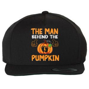 The Man Behind The Pumpkin New Baby Shower Dad Halloween Wool Snapback Cap