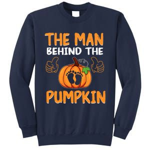 The Man Behind The Pumpkin New Baby Shower Dad Halloween Sweatshirt