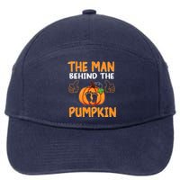 The Man Behind The Pumpkin New Baby Shower Dad Halloween 7-Panel Snapback Hat