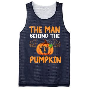 The Man Behind The Pumpkin New Baby Shower Dad Halloween Mesh Reversible Basketball Jersey Tank