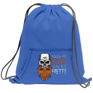 Touch My Beard And Tell Me Im Pretty Funny Halloween Sweatshirt Cinch Pack Bag